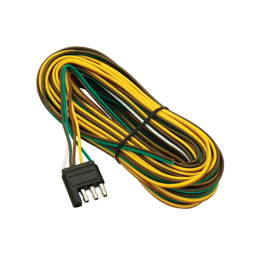 002220 – WESBAR Trailer Wiring Connector, Trailer Side 4-Way Flat Wunside Harness 20 Foot Lead Length With 3 Foot Gro...